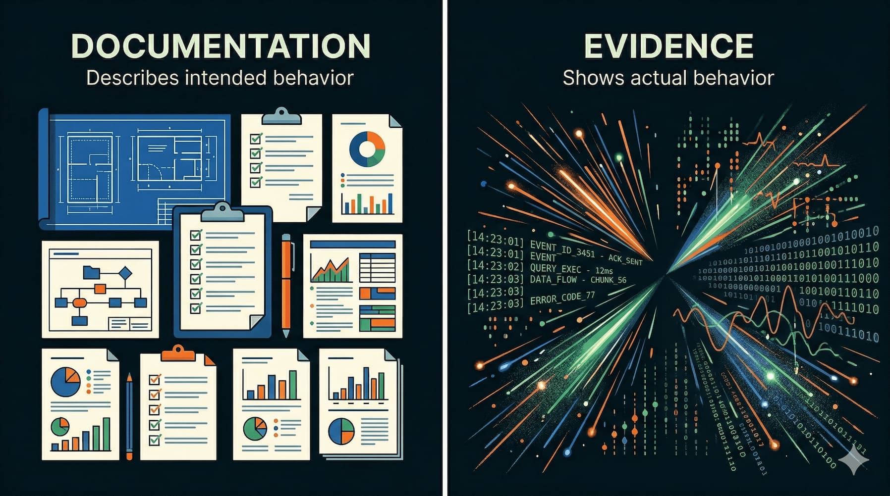 Documentation versus evidence