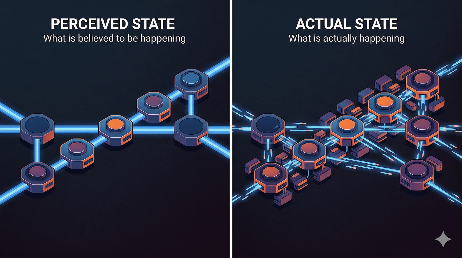 Perceived state versus actual state in the trust gap